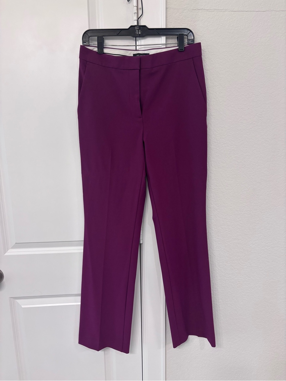 Ann Taylor Plum Straight-Leg Dress Pants